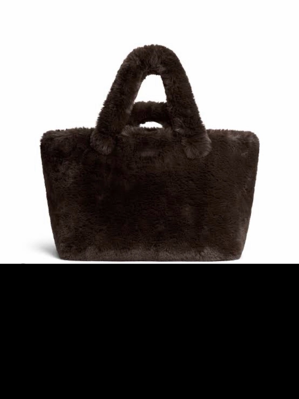 Plush Faux Fur Tote Bag - Dark Brown